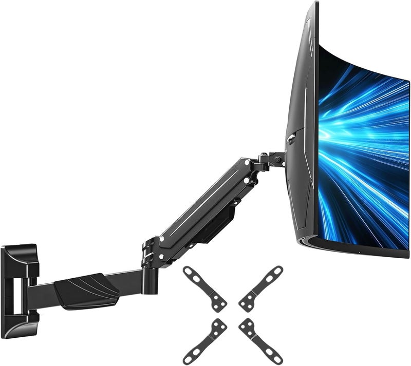 MOUNTUP Monitor Wall Mount for 22-43 Inch Curved Screens, Holds 2.2 to 33.1 lbs, Ultrawide Computer Monitor Wall Mount, Heavy Duty Wall Monitors Arm, 75x75 mm to 200x200 mm Vesa Mounts - Image 1